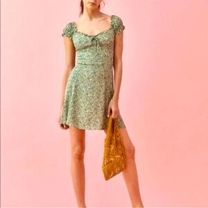 Reformation NWOT Pacey Dress in Green Sprite Floral, Size: 4